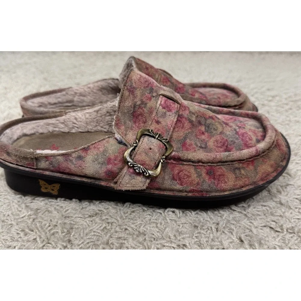 Alegria Brigid‎ Slip On Comfort Shoes In Freedom Rock Floral Euro 39 US 9 Sherpa